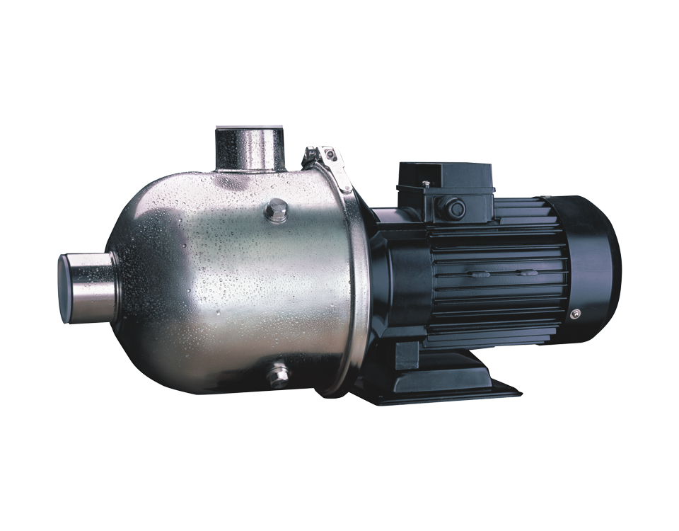 非自吸臥式多級離心泵，葉輪導(dǎo)葉采用不銹鋼板沖壓焊接制成，配加長軸電機，軸向入口和徑向出口。